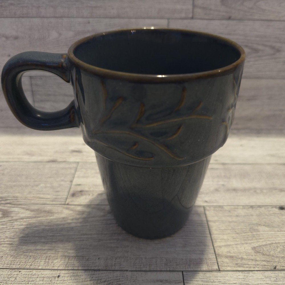 Rare MercAsia Ceramic Nesting Shabby Coffee Mug 16 oz. Cup Stackable - Picture 2 of 9
